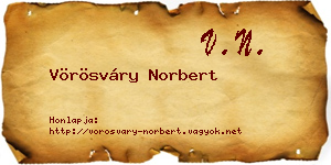 Vörösváry Norbert névjegykártya