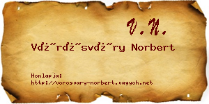 Vörösváry Norbert névjegykártya