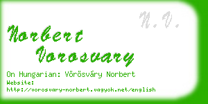 norbert vorosvary business card