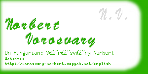 norbert vorosvary business card